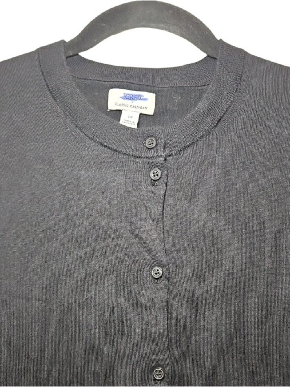 J. Crew Classic Black Button-Up Knit Cardigan New 2X Women's Preppy Careerwear - Picture 3 of 8